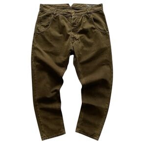 Novemb3r 🇮🇹 drop crotch cotton cropped green chinos size 26 excellent condition